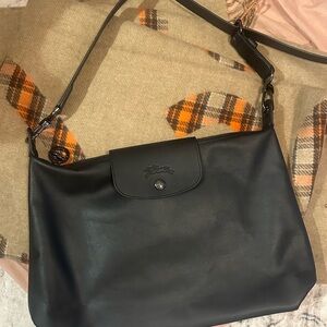 Longchamp Le Pliage Xtra M Hobo Bag in Black Leather